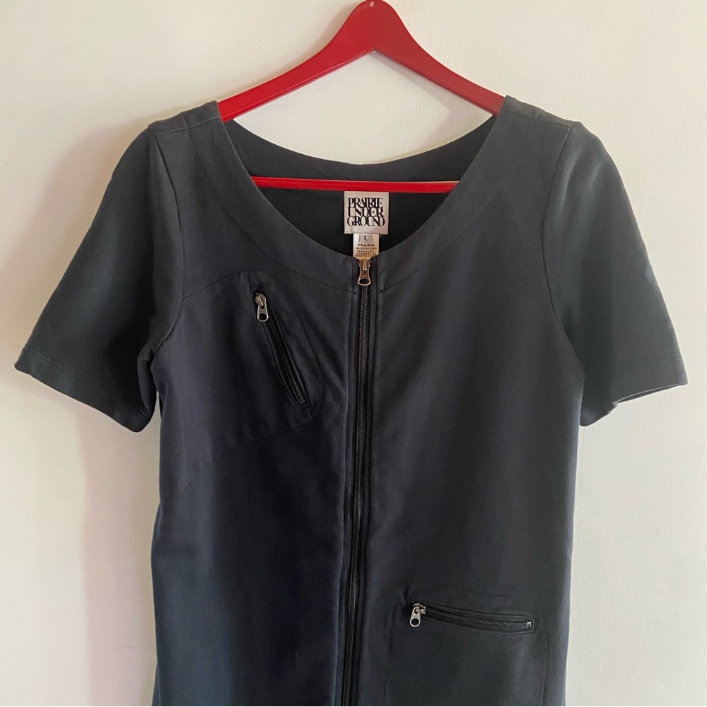 Prairie underground black cotton “air pocket” dress L